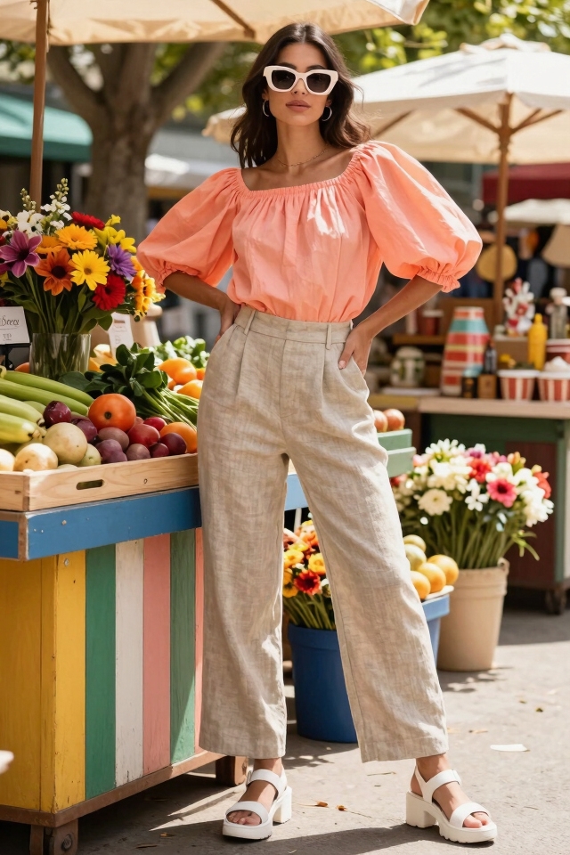 breezy peach summer chic