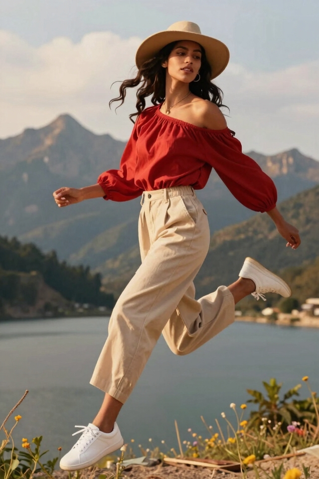 breezy summer travel outfit