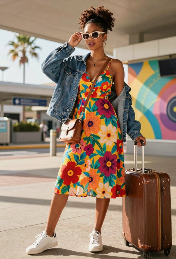 casual airy travel outfit