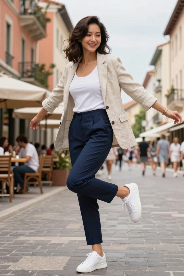 comfortable polished travel outfit