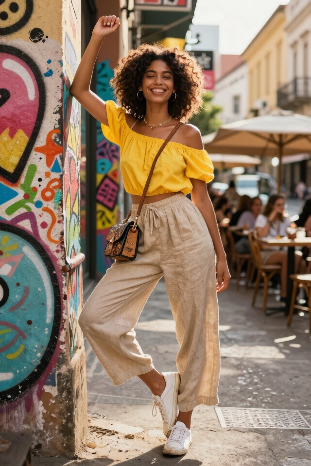 relaxed sunny city outfit