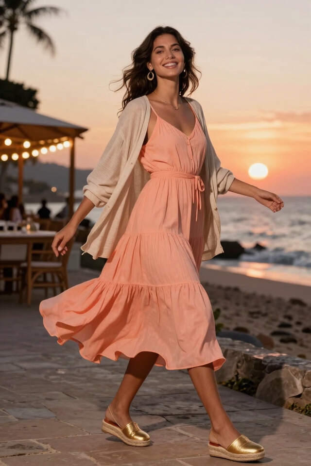 soft sunset evening ensemble