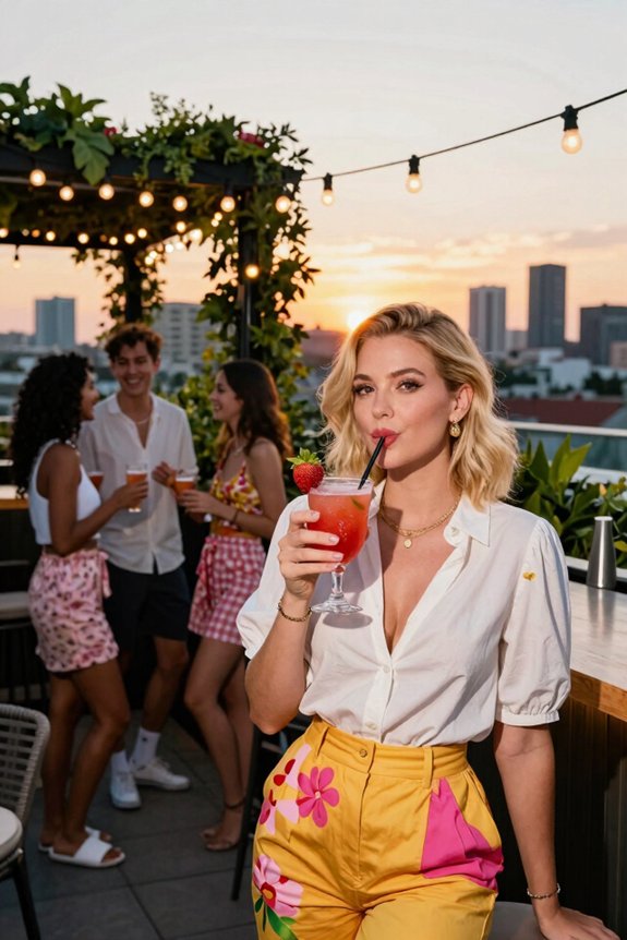 summer rooftop bar outfits